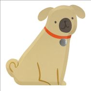 Meri Meri Pug Plates 8'li Yavru Köpek Tabaklar