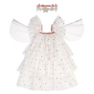 Meri Meri Sequin Tulle Angel Costume 3 4 Years Payetli Beyaz Elbise