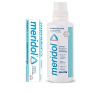 Meridol Ağız Bakım Suyu 400 ml ve 75 ml Günlük Koruma İçin Diş Macunu