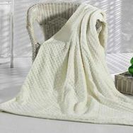Merinos Pearl Tomurcuk Kemik 200x220 cm Krem Çift Kişilik Battaniye