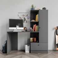 Merlin Mobilya Minör Antrasit Çalişma Masası ve Kitaplik
