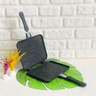 Meşeler Ocak Üstü Granit Döküm El Tost ve Çok Amaçlı Siyah Grill Tava