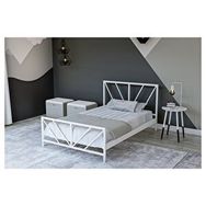 Metalia 90x190 cm Gözde Beyaz Tek Kişilik Karyola
