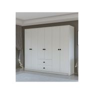 Metalia GM 069 Delüx 6 Kapı 2 Çekmeceli Düğme Kulplu Gardırop