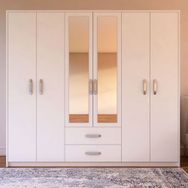 Metalia GM033 Lüx 6 Kapı 2 Çekmeceli Aynalı Gardrop
