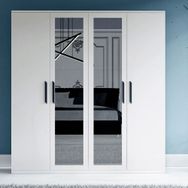 Metalia GM051 4 Kapılı Beyaz Aynalı Gardrop