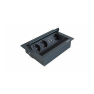 Metalline Revo-Line Antrasit Dönmeli Masaüstü USB Priz Kutusu