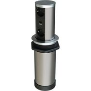 Metalline Tower-Line Gümüş Bas Aç Masaüstü USB-A USB-C Priz Kutusu