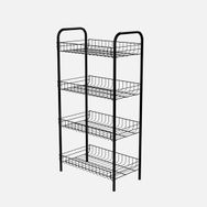 Metaltex 24x80x6 cm Siyah 4 Katlı Metal Sebzelik