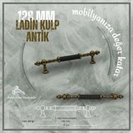 Metax 128 mm Vida Aralığı Antik Sarı Renk Ladin Mobilya Kulp