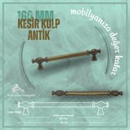 Metax 160 mm Vida Aralığı Antik Sarı Renk Kesir Mobilya Kulp