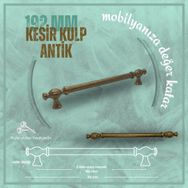 Metax 192 mm Vida Aralığı Antik Sarı Renk Kesir Mobilya Kulp