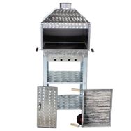 METEHAN MTH-80 Davlumbazlı Bacalı 4 Teker Maltız Izgaralı Mangal