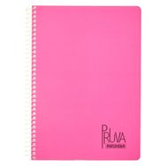 Meteksan 144 Yaprak Fuşya Kareli Pruva A4 Pet Spiralli Karton Kapaklı Defter