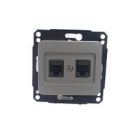 Metesan 2XRJ45 10 Adet Kelebek Metalik Gri Priz