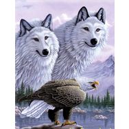 Mettoys 40 x 60 cm 5D Elmas Boyama Kartallı Kurt Resmi Tablosu