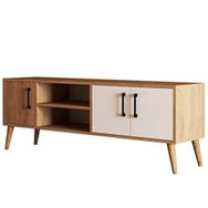 Mezza 1584 Sepet Beyaz Exxen 150 cm Ahşap Ayaklı Tv Ünitesi