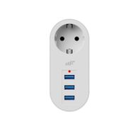 MF Product 0672 Beyaz 3 USB'li Akım Korumalı Priz