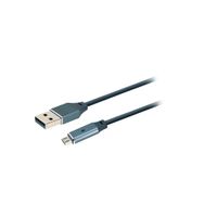 MF Product Jettpower 0019 1-2 m Gri Metal Başlıklı Örgülü 2.4A Led Göstergeli Micro Usb Hızlı Şarj Kablosu