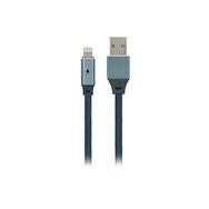 MF Product Jettpower 0020 1-2 m Gri Metal Başlıklı Örgülü 2.1A Led Göstergeli Lightning Hızlı Şarj Kablosu