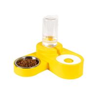 Miapet 1000 ml Sarı Köşeli Ayarlanabilir Hazneli Çelik Taslı Kedi Köpek Mama ve Su Kabı