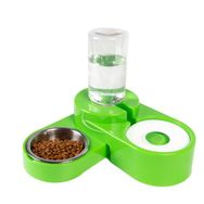 Miapet 1000 ml Yeşil Köşeli Ayarlanabilir Hazneli Çelik Taslı Kedi Köpek Mama ve Su Kabı