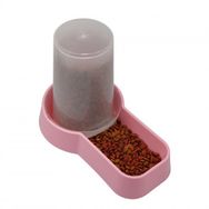 Miapet 1,5 lt Kare Pembe Hazneli Plastik Kedi-Köpek Mama ve Su Kabı