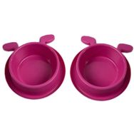 Miapet 2'li 400 ml Violet Plastik Köpek Kulaklı Mama ve Su Kabı Seti