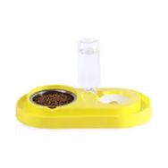 Miapet 500 ml Sarı Çelik Taslı Hazneli Kedi Köpek Mama ve Su Kabı Seti