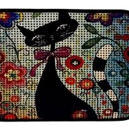 Miapet Elekli Desenli Çiçekler 60x45 cm Kedi Tuvalet Önü Paspası