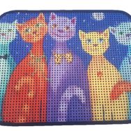 Miapet Elekli Desenli Papyonlu Kedi 60x45 cm Kedi Tuvalet Önü Paspası
