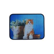 Miapet Elekli Desenli Saksı 60x45 cm Kedi Tuvalet Önü Paspası