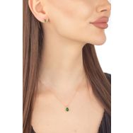 Miavi Silver BSS-0937 Dorikalı Zümrüt Damla 925 Ayar Gümüş Kolye Küpe Set