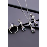 Miavi Silver BSS-2174 925 Ayar Gümüş Mistik Topaz Taşlı Kadın Set