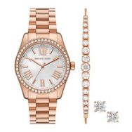 Michael Kors MK1088SET Rose Gold Kadın Kol Saati + Bileklik + Küpe Seti