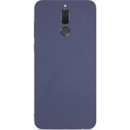 Microcase Huawei Mate 10 Lite Premium Mat Soft Silikon Tempered Cam + Lacivert Kılıf