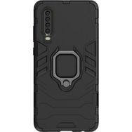 Microcase Huawei P30 Batman Serisi Yüzük Standlı Armor Siyah Kılıf