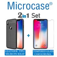 Microcase iPhone XS Max Leather Tpu Silikon Kılıf