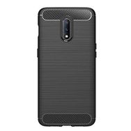 Microcase OnePlus 7 Brushed Carbon Fiber TPU Siyah Silikon Kılıf