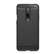 Microcase OnePlus 7 Pro Brushed Carbon Fiber TPU Siyah Silikon Kılıf