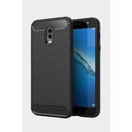 Microcase Samsung Galaxy C8 Brushed Carbon Fiber Silikon TPU Kılıf