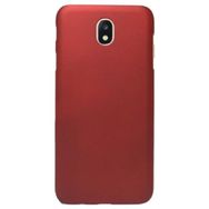 Microcase Samsung Galaxy C8 Premium Silikon Tempered Cam + Kırmızı Kılıf