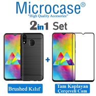 Microcase Samsung Galaxy M20 Brushed Carbon Fiber Silikon Kılıf