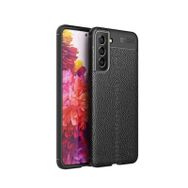 Microcase Samsung Galaxy S22 5G Leather Silikon Siyah Cep Telefonu Kılıfı
