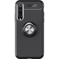 Microcase Xiaomi Mi 9 Focus Serisi Yüzük Standlı Siyah Silikon Kılıf