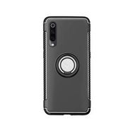 Microcase Xiaomi Mi 9 Yüzük Standlı Armor Silikon Siyah Kılıf