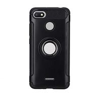 Microcase Xiaomi Redmi 6A Yüzük Standlı Armor Siyah Silikon Kılıf