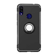 Microcase Xiaomi Redmi 7 Yüzük Standlı Armor Siyah Silikon Kılıf