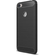 Microcase Xiaomi Redmi Note 5A Prime Brushed Carbon Fiber Silikon Tempered Cam + Kılıf