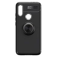 Microcase Xiaomi Redmi Note 7 Focus Serisi Yüzük Standlı Siyah Silikon Kılıf